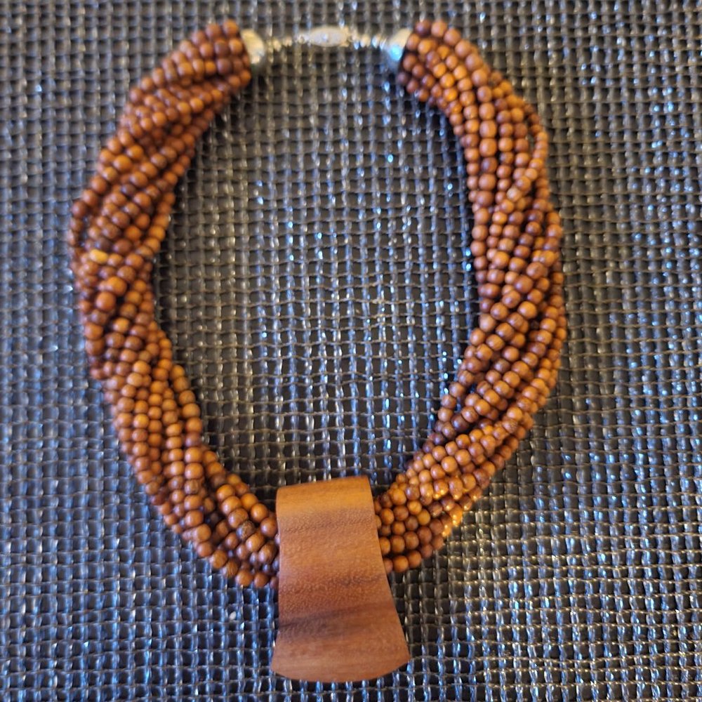 Chunky Sandalwood Beads Statement Necklace
